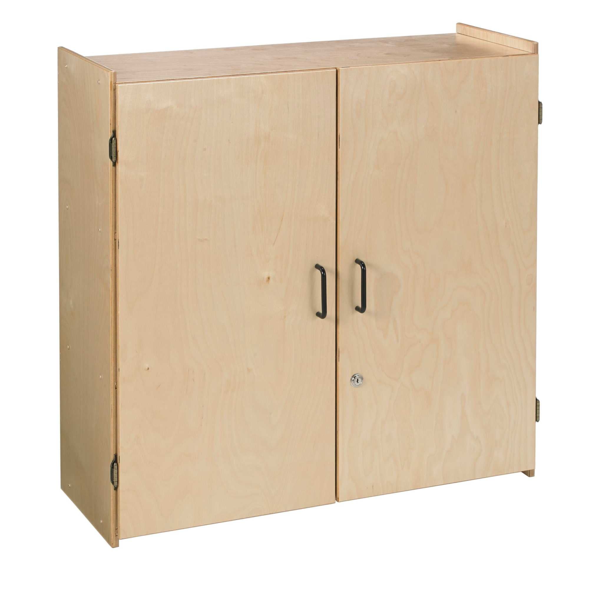 Childcraft Locking Wall Storage Cabinet 3 Shelves 35 3 4 x 13 3