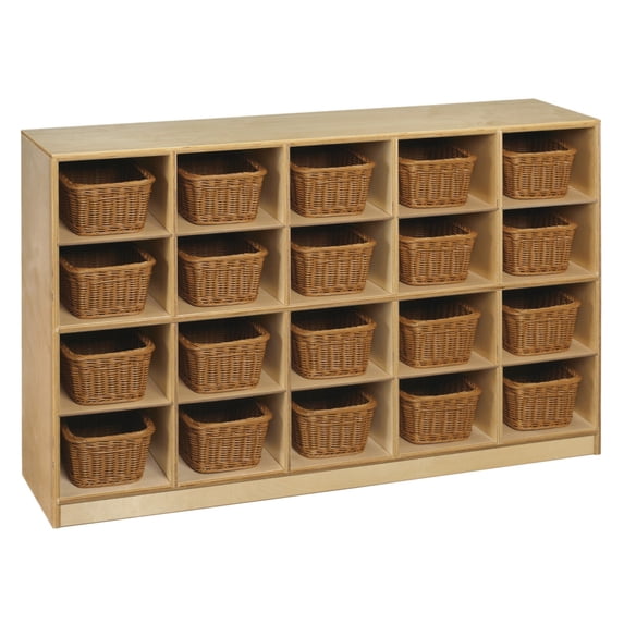 Childcraft Mobile Cubby Unit, 20 Baskets, 47-3/4 x 14-1/4 x 30 Inches