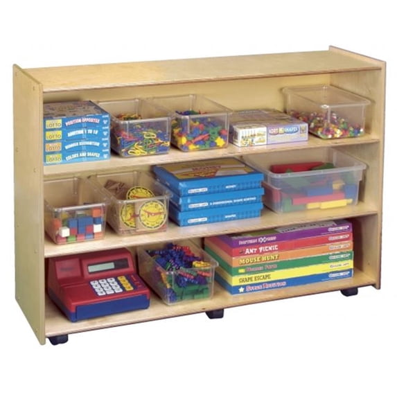 Bird In Hand 1301523 Childcraft Mobile Open Shelving Unit, Product Height 36 in., 3 Shelves