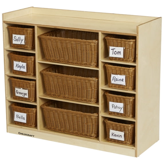 Childcraft Storage Unit, 11 Baskets, 35-3/4 x 13 x 29 Inches