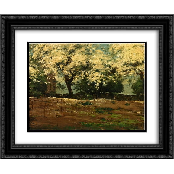 Childe Hassam 2x Matted 24x20 Black Ornate Framed Art Print 'Blossoms'