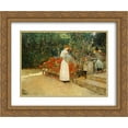 thumbnail image 1 of Childe Hassam 2x Matted 24x20 Gold Ornate Framed Art Print 'After Breakfast', 1 of 2