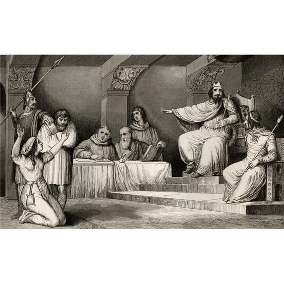 Childebert Ii 570 to 595 Merovingian King of Austrasia From Histoire De France by Colart Published Circa 1840 Poster Print, 18 x 11