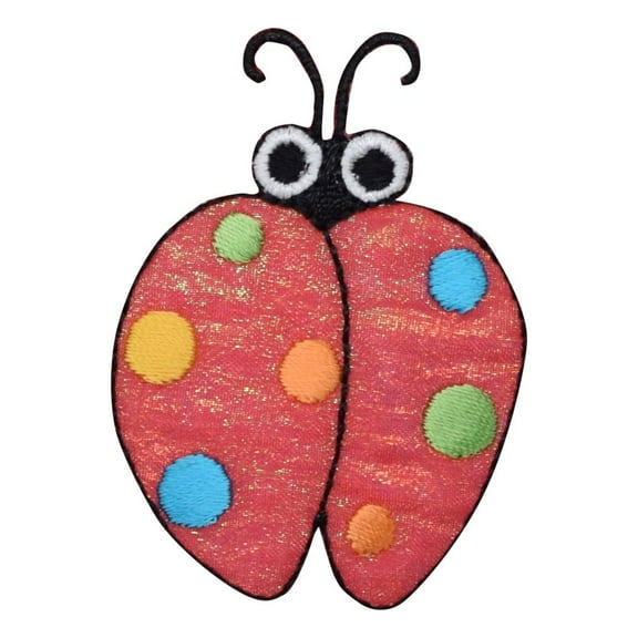 Childerens Small Shimmery Ladybug - Iron on Applique/Embroidered Patch