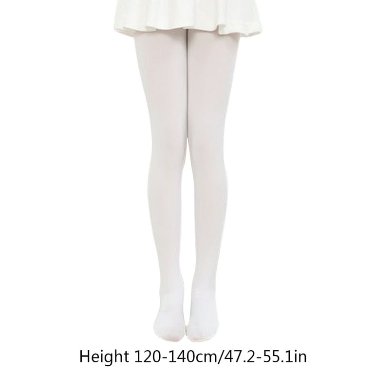 Childern Ballet Pantyhose Girls Dance Stockings Elastic Kids Tights Hosiery  White 