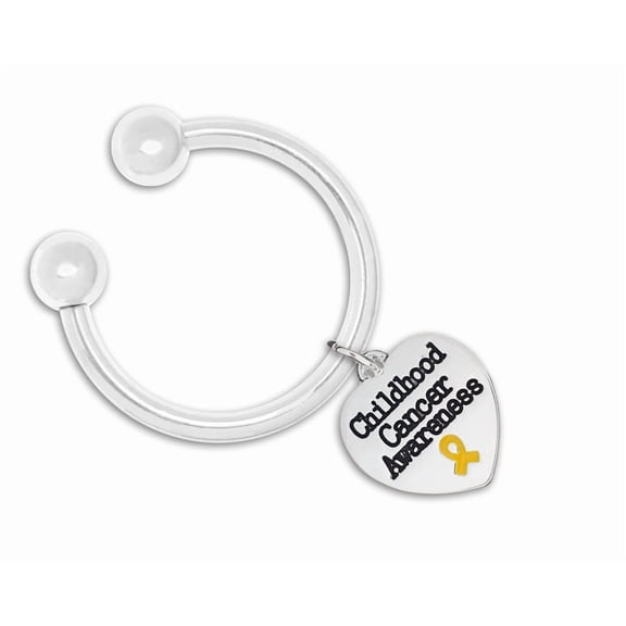 12 Pack Childhood Cancer Awareness Heart Key Chains (12 Keychains)