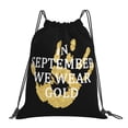 thumbnail image 1 of Childhood Cancer Awareness Month in September We Wear Gold Drawstring Backpack Sackpack String Bag Cinch Waterproof Bags for Gym Sports Yoga Travel Beach Swimming shopping, 1 of 7