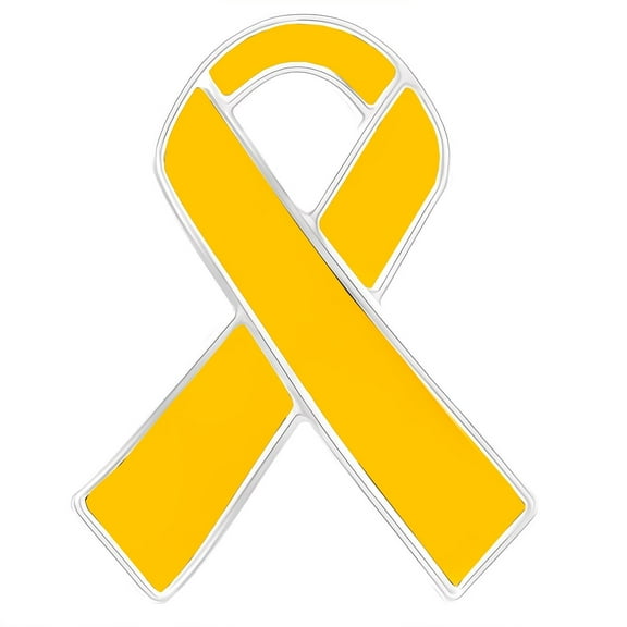 Gold & Sterling Silver Childhood Cancer Awareness Ribbon Pin (1 Pin)