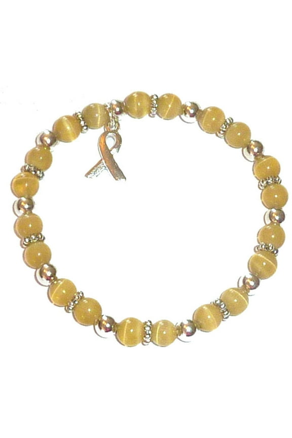 Childhood Cancer Bracelet - Golden Awareness Stretch Bracelet - Fits Adults Packaged