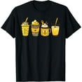 thumbnail image 1 of Childhood Cancer Coffee Latte Butterfly Leopard Gold Ribbon T-Shirt Black 3X-Large, 1 of 4