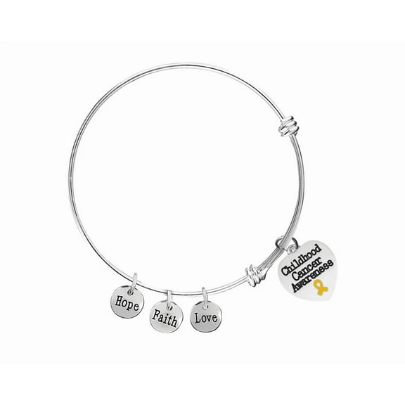 Childhood Cancer Heart Retractable Charm Bracelets