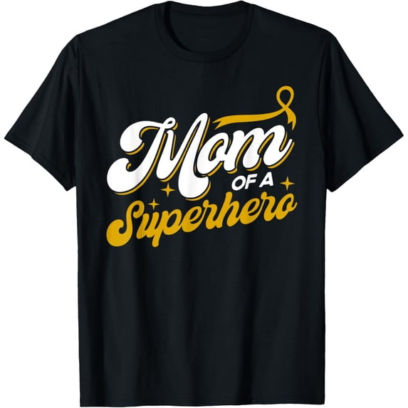 Childhood Cancer Mom Of A Superhero Ribbon T-Shirt