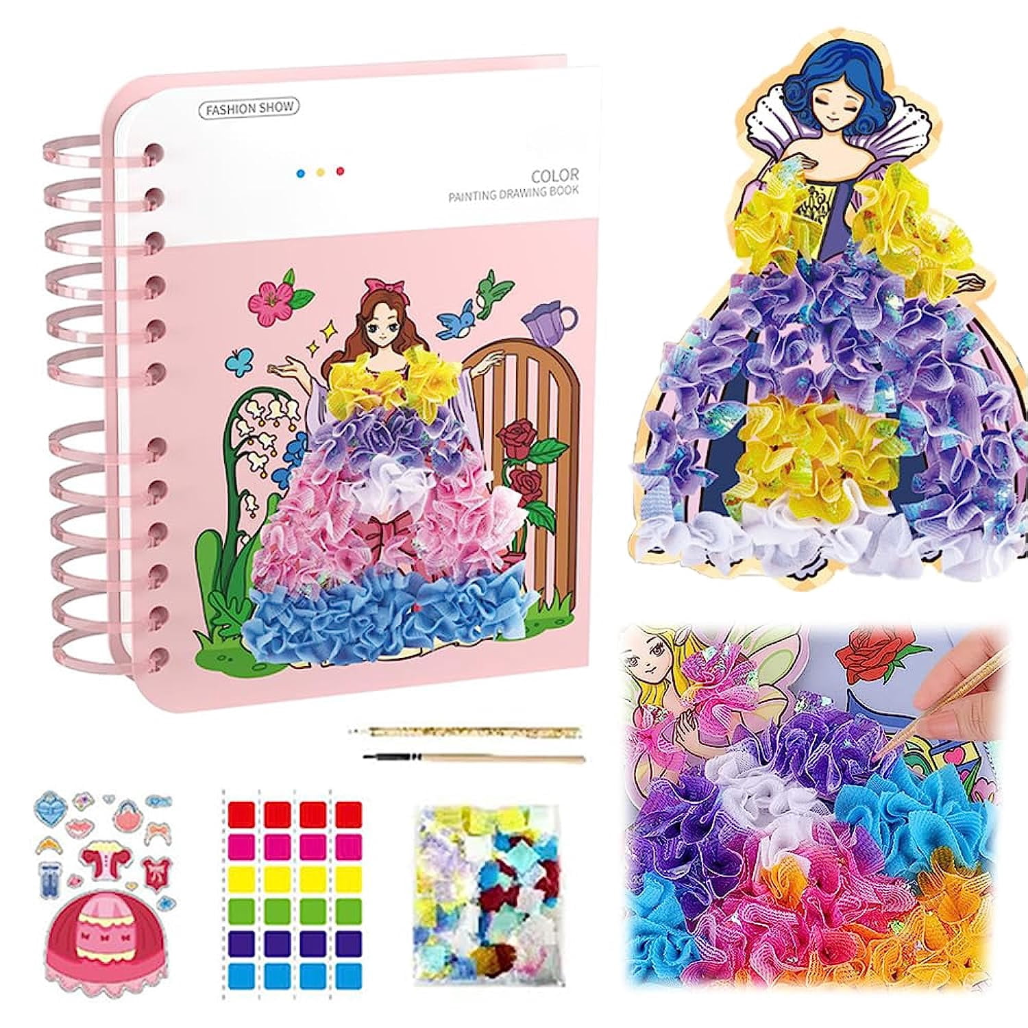 Kkluno Handmalerei-Set Für Kinder – 3D DIY Prinzessin Dress-Up, Poke Art, Pädagogisches Spielzeug