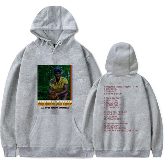 Childish Gambino Bando Stone and The New World Merch Hoodie Pockets Drawstring Unisex Hooded Sweatshirt Fashion Clothing
