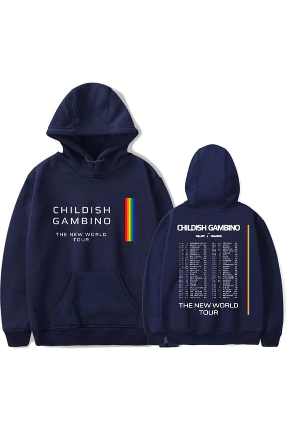 Childish Gambino The New World Tour 2024 Merch Hoodie Pockets Drawstring Unisex Hooded Sweatshirt Fashion Clothing