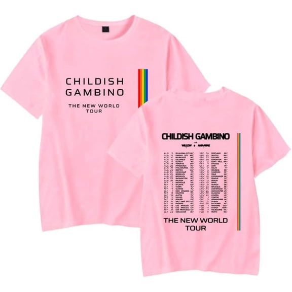 Childish Gambino The New World Tour 2024 Merch Short Sleeve T-shirt Unisex Fashion Crew Neck Top
