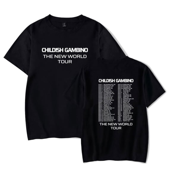 Childish Gambino The New World Tour Merch Short Sleeve T-shirt Unisex Fashion Crew Neck Top