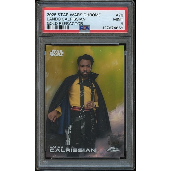 Childish Gambino as Lando Calrissian 2025 GOLD Refractor Star Wars 9/50 PSA 9