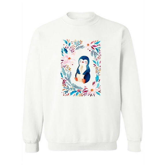 Childish Penguin Watercolor. Sweatshirt Women -Image by Shutterstock, Female Large
