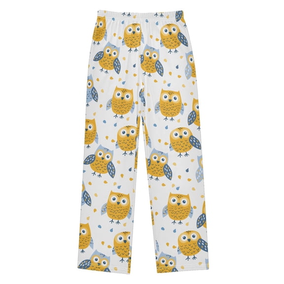 Childish with Cartoon Owl Christmas Pajama Pants Soft and Lightweight Elastic Waistband Christmas Pajama Pants