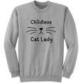 thumbnail image 1 of Childless Cat Lady Fleece Sweatshirt Sweater Top for Women, 1 of 7