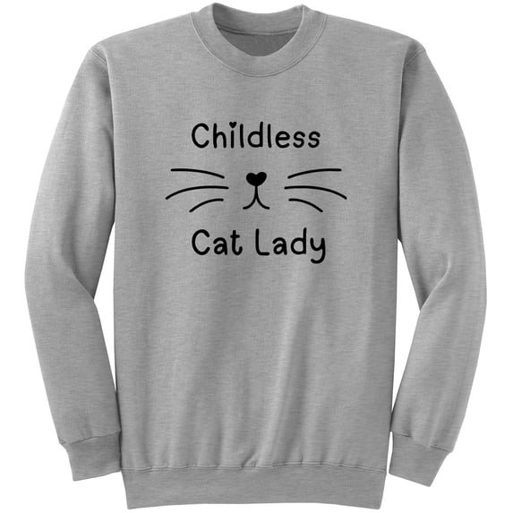 Childless Cat Lady Fleece Sweatshirt Sweater Top for Women