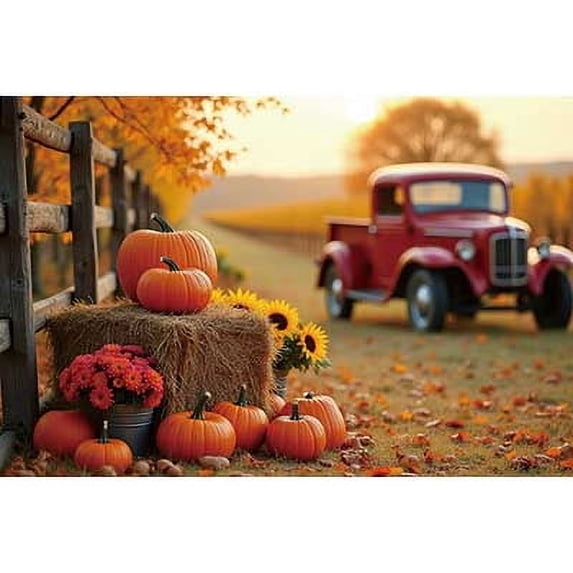 Childr Autumn Outdoor Photography Background Gard Park Pumpkin Scarecrow Haystack Backdrop Thanksgiving Studio Tools