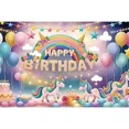 thumbnail image 1 of Childr Unicorn Balloons Birthday Party rations Background Butterfly Mermaid ss Photo Studio Backdrop, 1 of 8