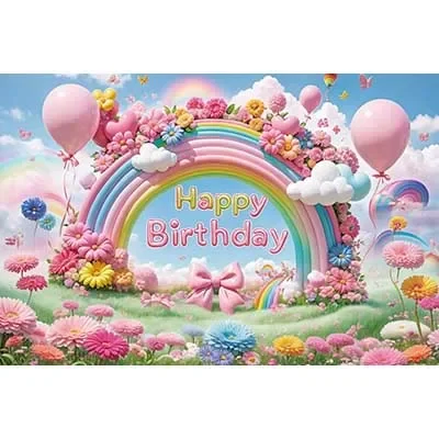 Childr Unicorn Balloons Birthday Party rations Background Butterfly Mermaid ss Photo Studio Backdrop