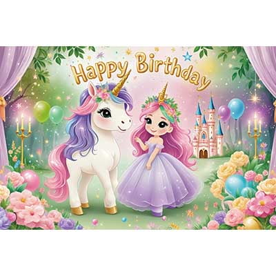 Childr's Birthday Party rations Backdrops Unicorn Mermaid Butterfly Gifts Background Baby Child Photoz