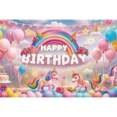Childr's Birthday Party rations Backdrops Unicorn Mermaid Butterfly Gifts Background Baby Child Photoz