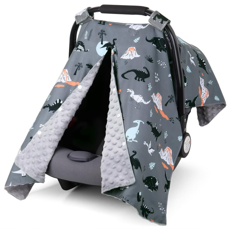 Carseat Covers Baby Girl, Minky Infant Car Seat Cover Winter, Peekaboo Opening Car Seat Canopy, Multi-use Baby Carrier, Stroller, Nursing Cover
