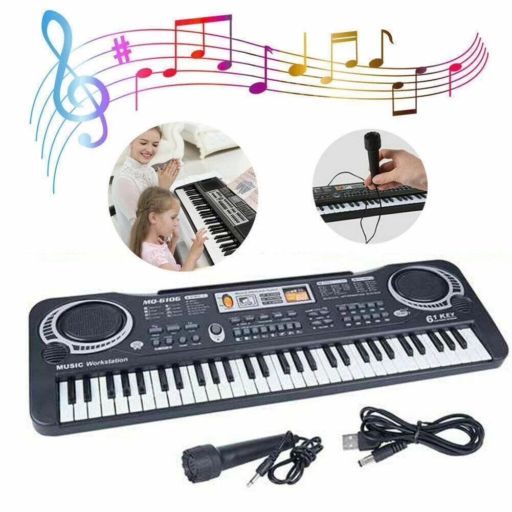 Children 61 Keys Electronic Organ with Microphone Electric Piano Music