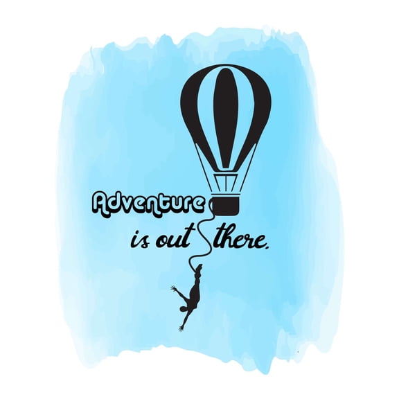 Children Adventure Is Out There Adventurous Quote Wall Decal Decoration Fun Adventure Hot Air Balloon Jumping Silhouette Lasts Years and Easily Removable - Size: 8 In(W) x 10 In(H)