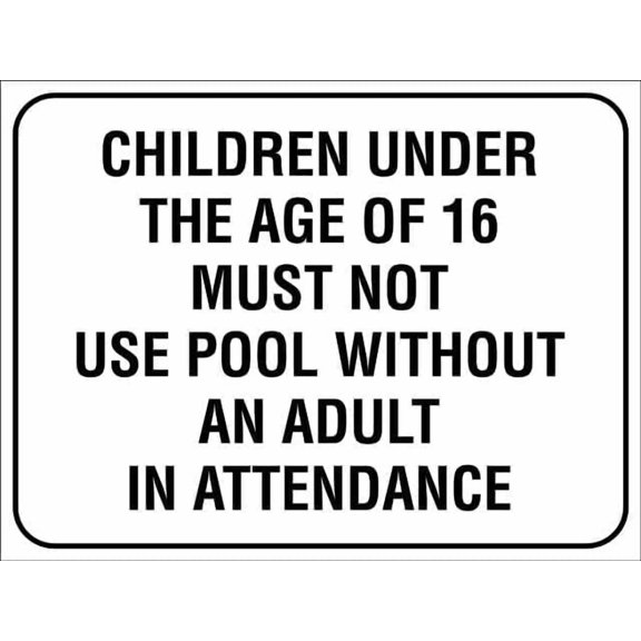 Children Under The Age Of 16 Must Not Pool Without An Adult In Attendance Sign Rustic Metal Tin Sign Home Outdoor Art Wall Decorations For Cafe Bar Kitchen 12X8Inch