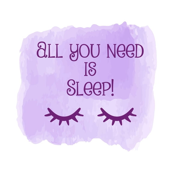 Children All You Need Is Sleep Loving Quote Wall Decal Decoration Sleep Time Bedtime Bedroom Wall Sleep Cute Cartoon Eyelashes Lasts Years and Easily Removable - Size: 30 In(W) x 27 In(H)
