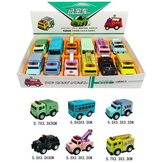 Children Alloy Pull-back Car Model Toys With Parking Scene Mini 5cm Small Alloy Truck Toys For Boys Gifts