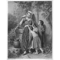 thumbnail image 1 of Children And Bird. N'Our Pets.' Steel Engraving 19Th Century After The Painting 1868 By Edmond Castan. Print by, 1 of 3