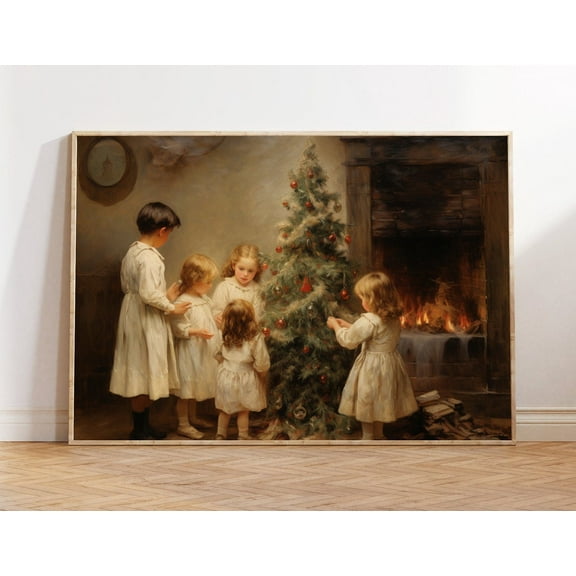 Children Around The Tree, Vintage Poster, Wall Art, Room Wall Art, Room Decor, Unframed Poster Size 24x36