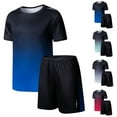 thumbnail image 1 of Children Athletic Two‑Piece Set, Solid Color Quick‑Dry Short Sleeve Shirt and Elastic Waist Shorts, Outfit for Multi‑Scene Sports | TruHer,Green 11 Years, 1 of 6