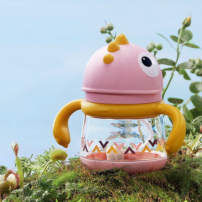 Children Baby Dinosaur Learning To Drink Straw Cup