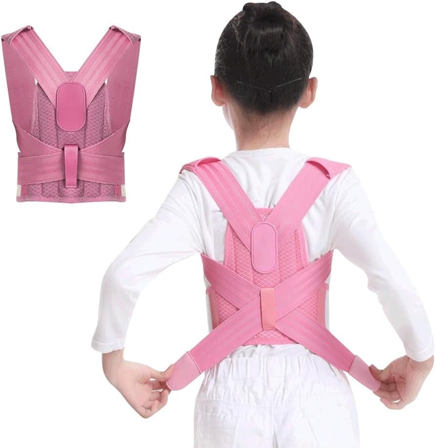Children Back Posture Corrector Brace Adjustable Back Shoulder Neck Clavicle Support Spine And Lumbar Support Hunchback Correction Belt For Boys And Girls (Color : Blue, Size : L)