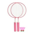 thumbnail image 1 of Children Badminton Racket Set Large Mesh Soft Anti Slip Handle Comfortable Grip Kids Badminton Rackets with 2 Balls Pink, 1 of 8
