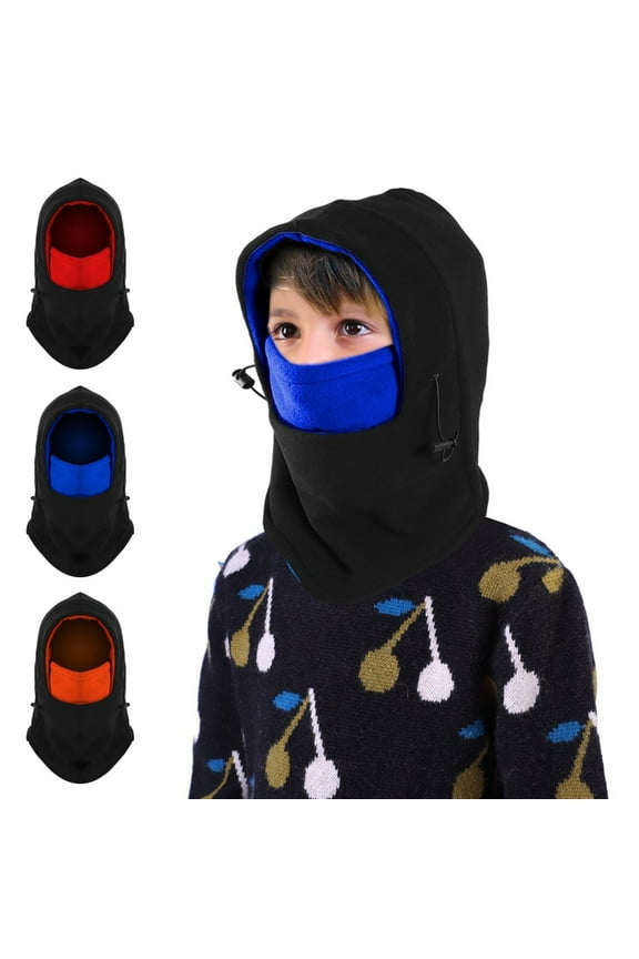 Children Balaclava Fleece Windproof Ski Mask, iClover Child Cold Weather Face Mask Motorcycle Neck Warmer or Tactical Balaclava Hood for Snowboard Cycling Outdoors Sports Unisex - Blue