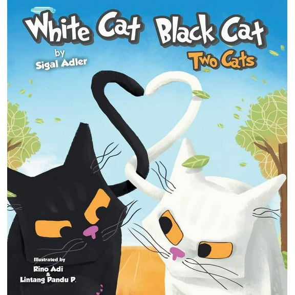 Children Bedtime Story Picture Book White Cat Black Cat: Two Cats, (Hardcover)