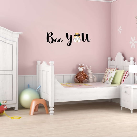 Children Bee You Cute Quotes & Sayings Wall Decal Decoration Honey Bee themed Stickers for Wall Decor Lasts Years and Easily Removable - Size: 40 In(W) x 12 In(H)
