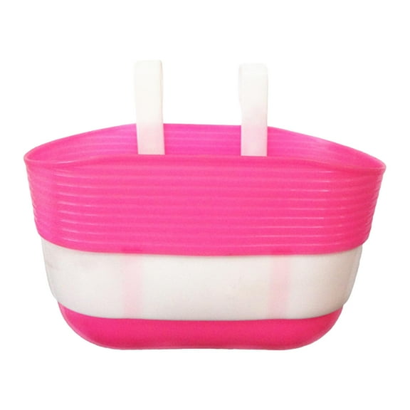 Children Bike Basket Portable Sundries Container Panniers Removable Carrier Handlebar Basket for Outdoor Picnic Pink