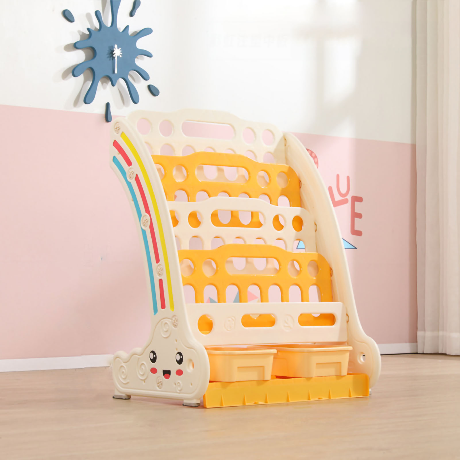 Children Bookshelf Kindergarten Picture Books Storage Rack Home Simple Floor Standing Bookshelf