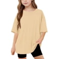 thumbnail image 1 of Children Boy Girl Brunch Tops Short Sleeve Blouses for Kid Spandex Star Print Loose Fit Kawaii Plain Summer Fall Shirts 2026 Clothing Fashion, 1 of 8