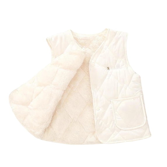 Children Boy Girl Camisole Tank Thermal Thick Fuzzy Hooded Plain Vest Jacket Coats for Kid Sleeveless Velvet Casual Winter Fall Outfit 2026 Clothes Trendy Y2K 11 Year